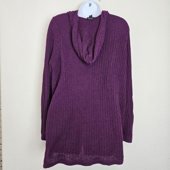 Torrid Ribbed Tunic Hoodie Sweater Plum Purple Long Sleeve V-Neck Women’s Large - Picture 8 of 12